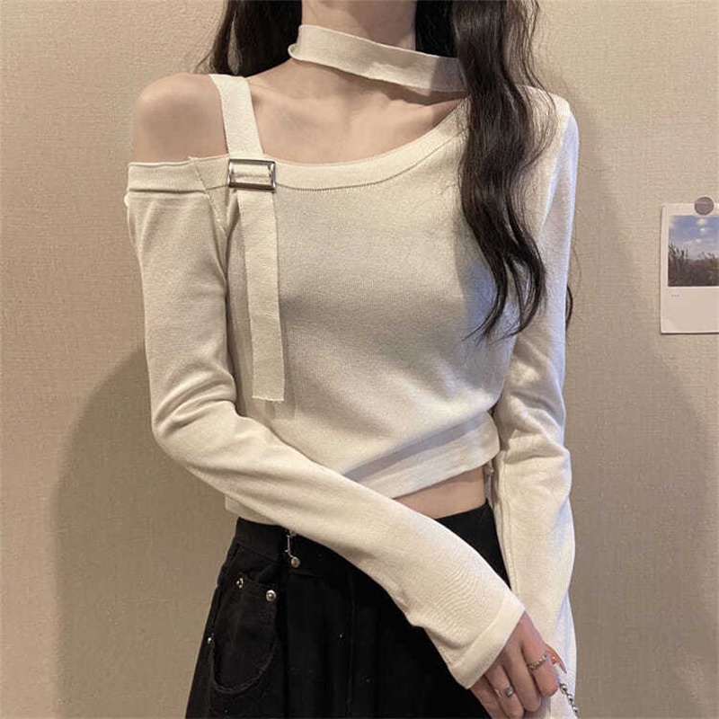 Áo thun IELGY tay dài thiết kế thanh lịch nhiều màu tùy chọn cho nữ