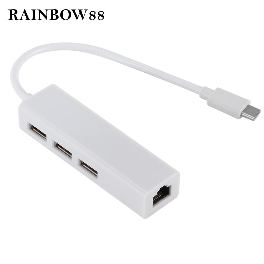 Thiết bị chuyển đổi USB C sang 3 cổng RJ45 màu trắng cho MacBook Pro chất lượng cao | BigBuy360 - bigbuy360.vn