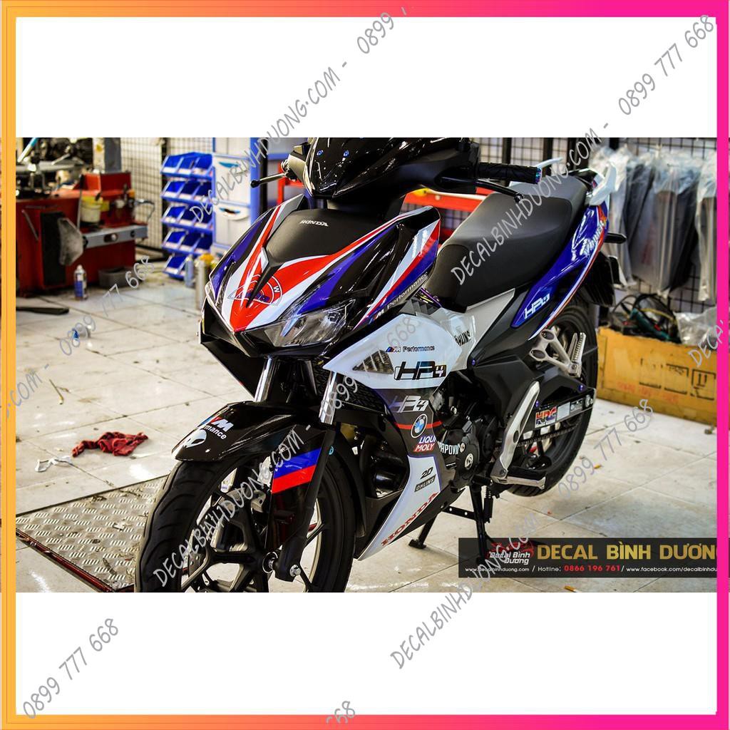 Decal Xe Máy - Tem Trùm Winner X HP4 Xanh Trắng Cá Tính