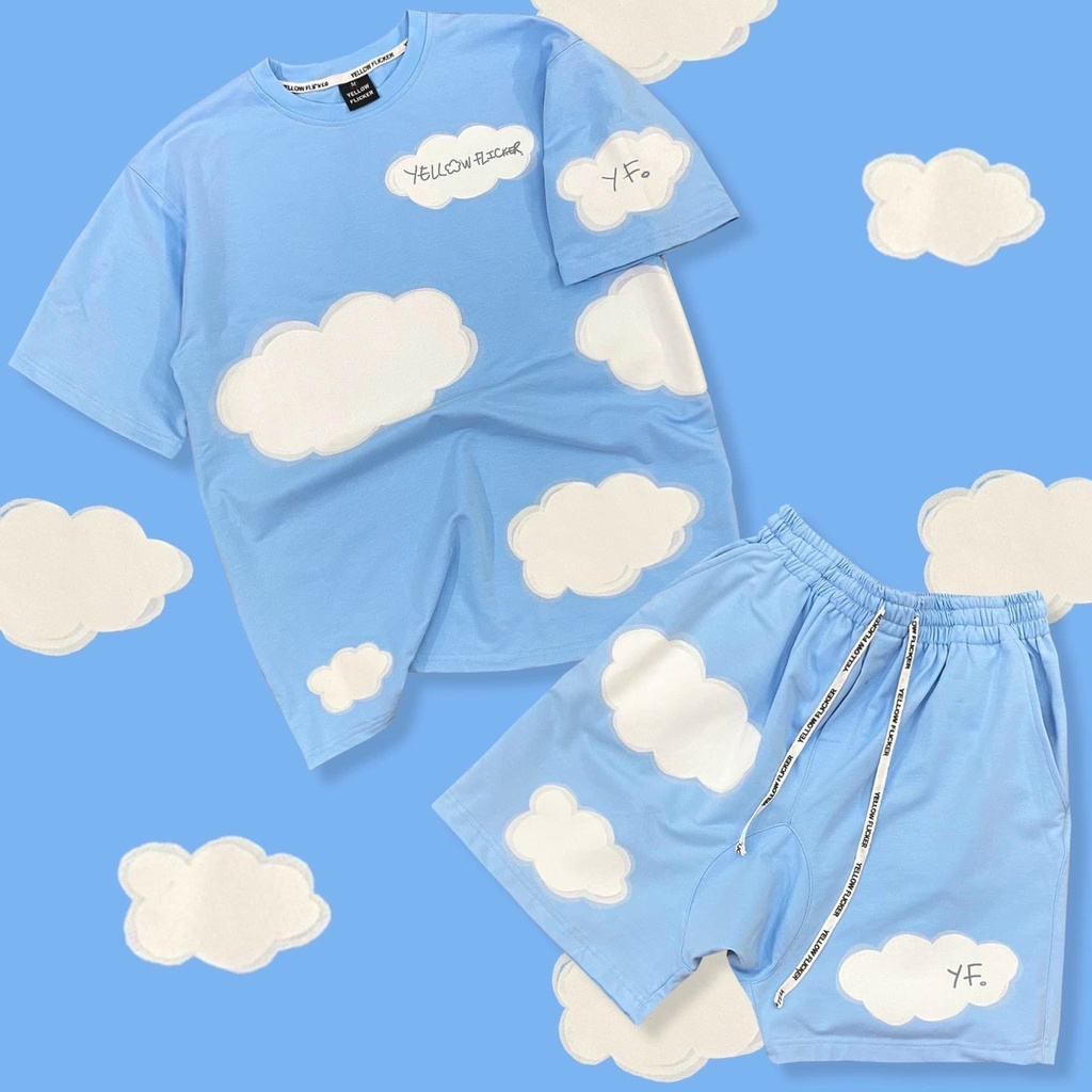 Sét đồ bộ in hình đám mây,chất liệu thun cotton co giãn thoáng mát.ĐB đám mây
