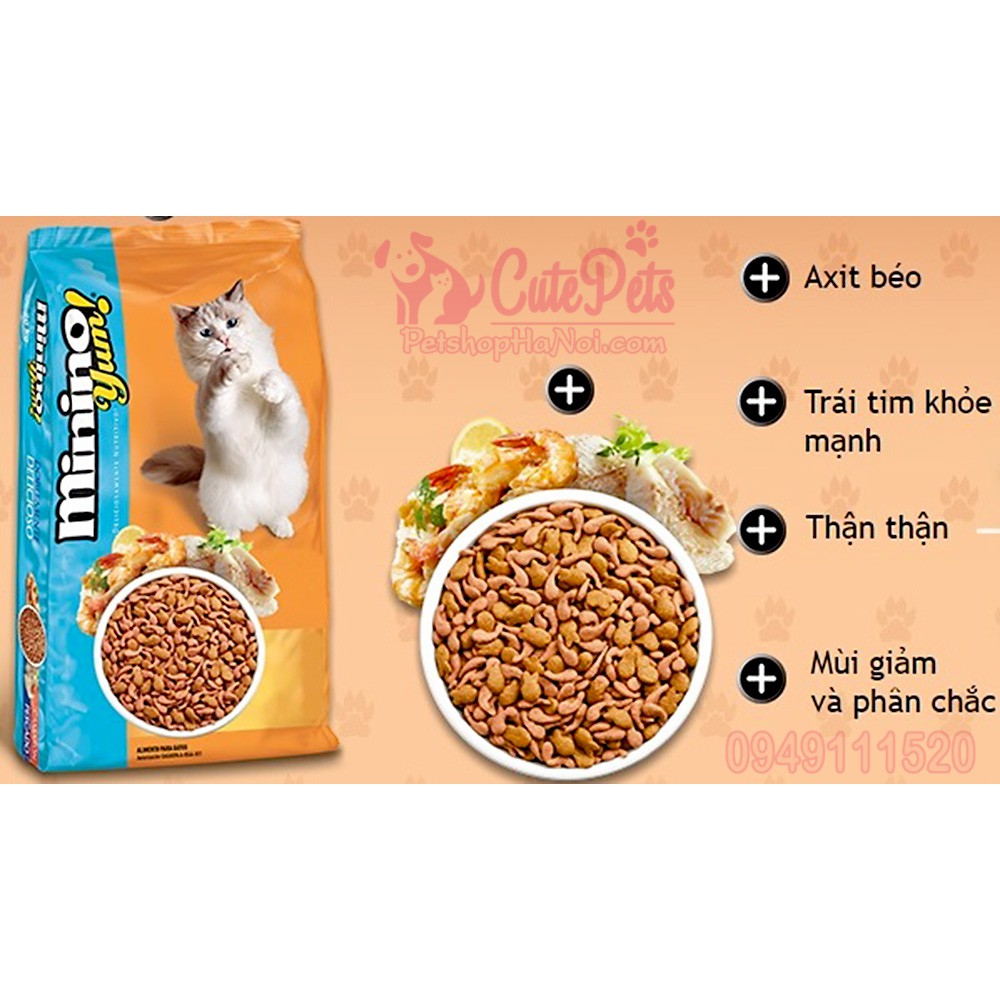 Thức ăn mèo, Hạt Minino Yum 350g dành cho mèo mọi lứa tuổi - CutePets