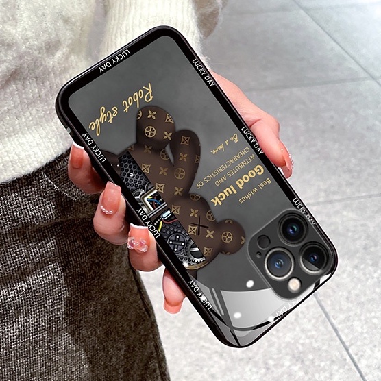 Ốp điện thoại HOCE mặt kính kiểu gấu thích hợp cho iPhone 13 12 11 14 Pro Max 13Pro 12Pro X XR XSmax 7 8 14 Plus SE 2020