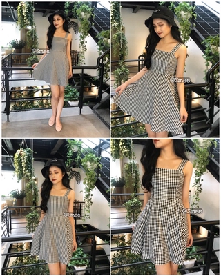 Váy 2 dây kẻ bé 3 màu