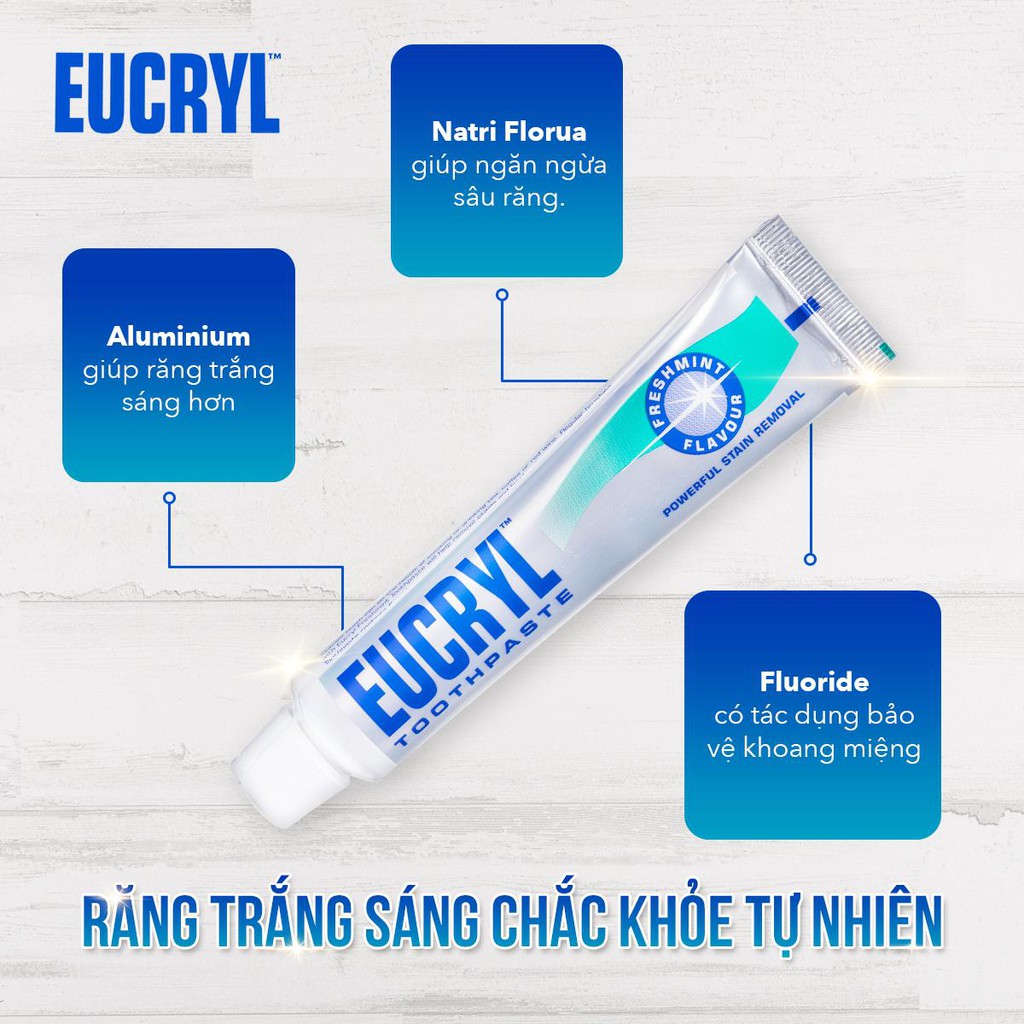 Combo kem đánh răng và bột làm trắng răng Eucryl