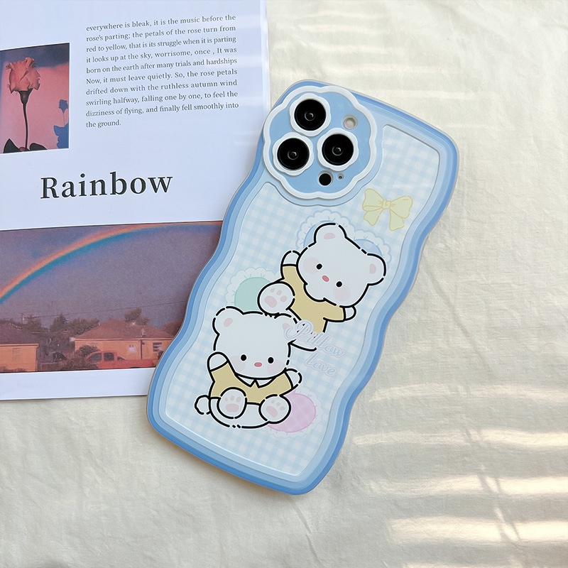 Ốp Điện Thoại Hình Gấu Và Hoa Cho iphone 7 / 7plus / 8 / 8plus / xs / 11 / 12 / 13 / 14 / pro / max / plus / promax