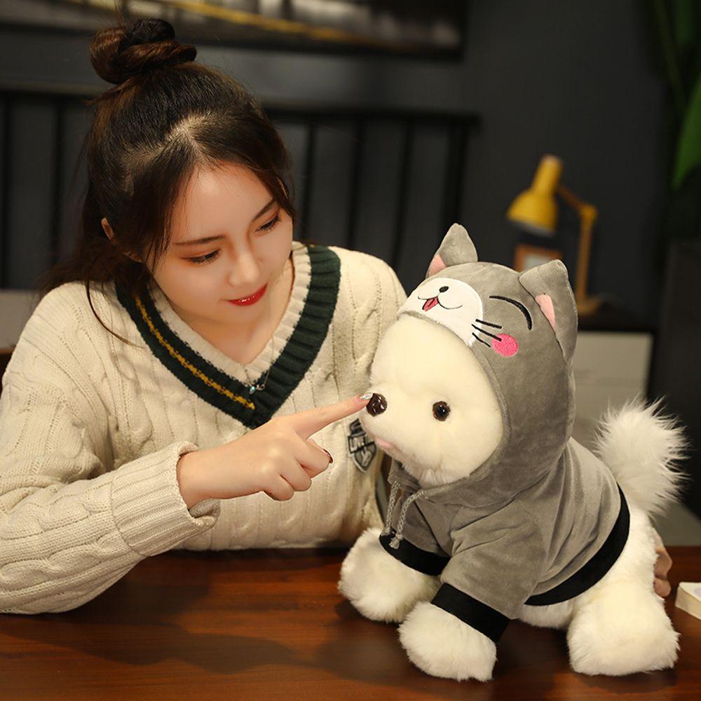 REBUY1 Đồ chơi nhồi bông Hình Chú Chó Pomeranian Dễ Thương Trang Trí Nhà Cửa
