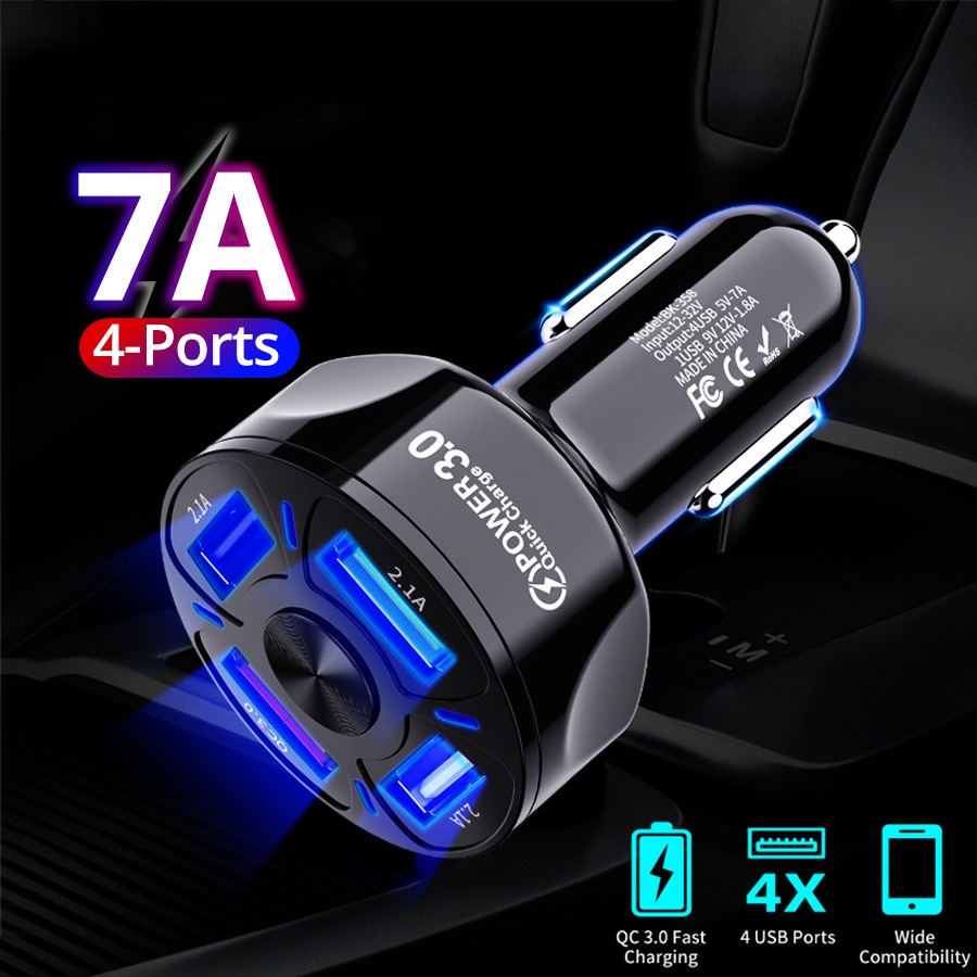 Cốc sạc nhanh Ankndo thiết kế 4 cổng USB 12V chất lượng cao