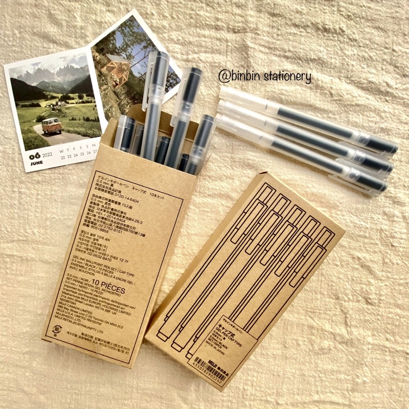 Bút gel mực đen Muji chính hãng take note từ vựng IELTS 0.5 mm BMJ03