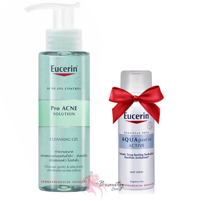 Eucerin Sữa Rửa Mặt Dạng Gel Dành Cho Da Nhờn Mụn ProAcne Cleansing Gel 200ml Tặng Xịt Khoáng Eucerin 50ml