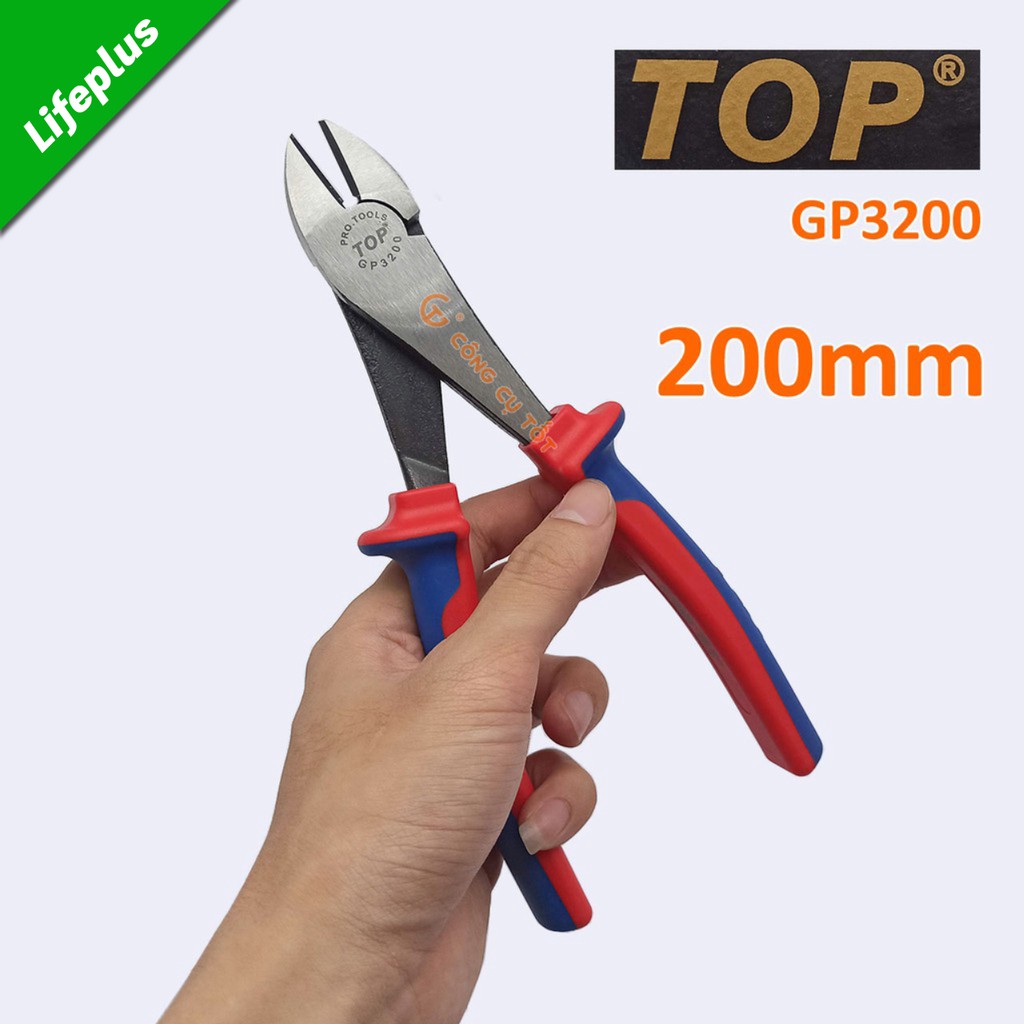 Kìm cắt chéo cao cấp TopGold 200mm lưỡi thép giàu Crôm tôi cao tần độ cứng HRC62