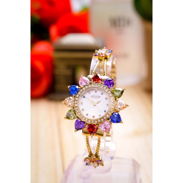 Đồng Hồ Nữ JS-021A JS-021C JS-021B Julius Star Mặt Hoa Đính Đá swarovski