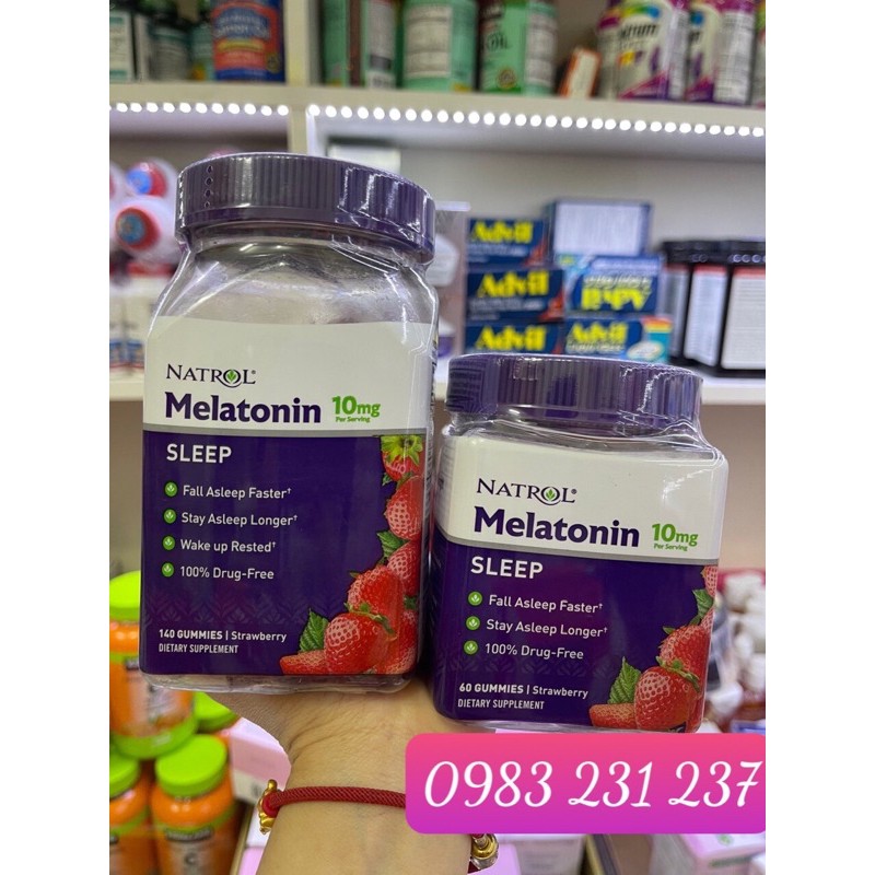 kẹo ngủ natrol melatonin gummies 10mg 90v