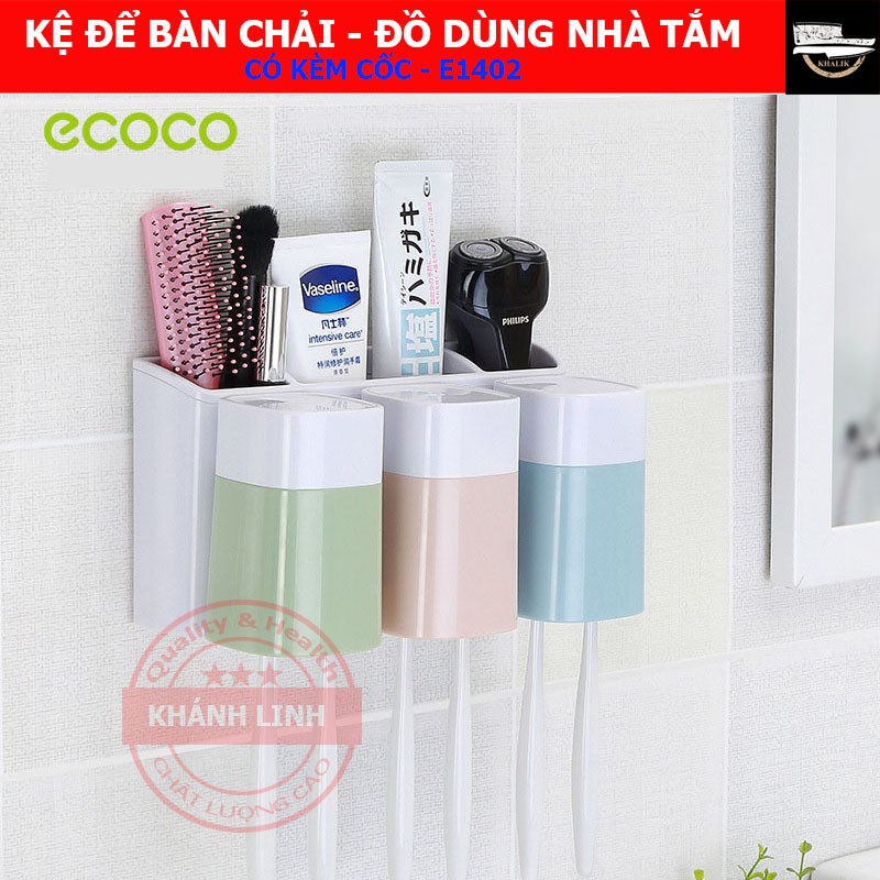 KỆ ĐỂ BÀN CHẢI KÈM CỐC ECOCO E1402