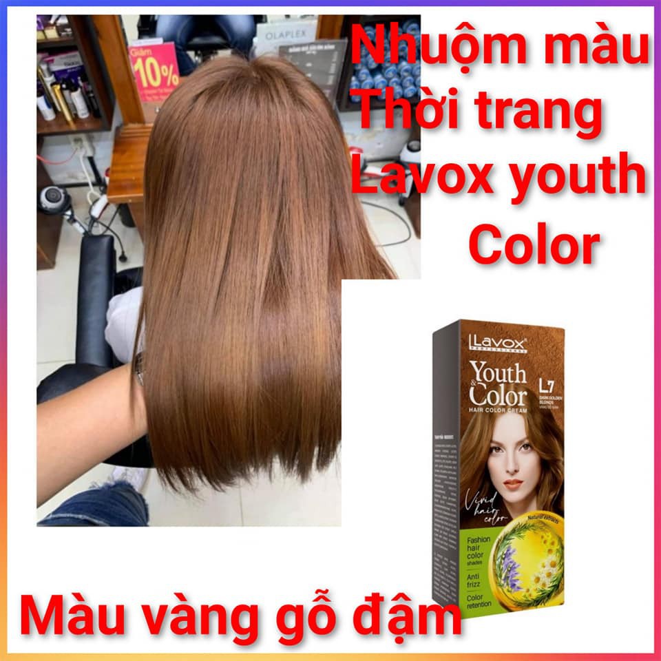 "[MÀU VÀNG GỖ ĐẬM] NHUỘM MÀU THỜI TRANG CAO CẤP YOUTH&COLOR  LAVOX 60MLx2"