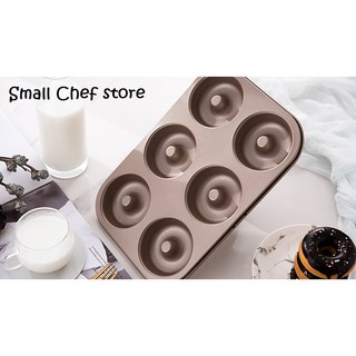 Khuôn 6 bánh donut chống dính màu vàng