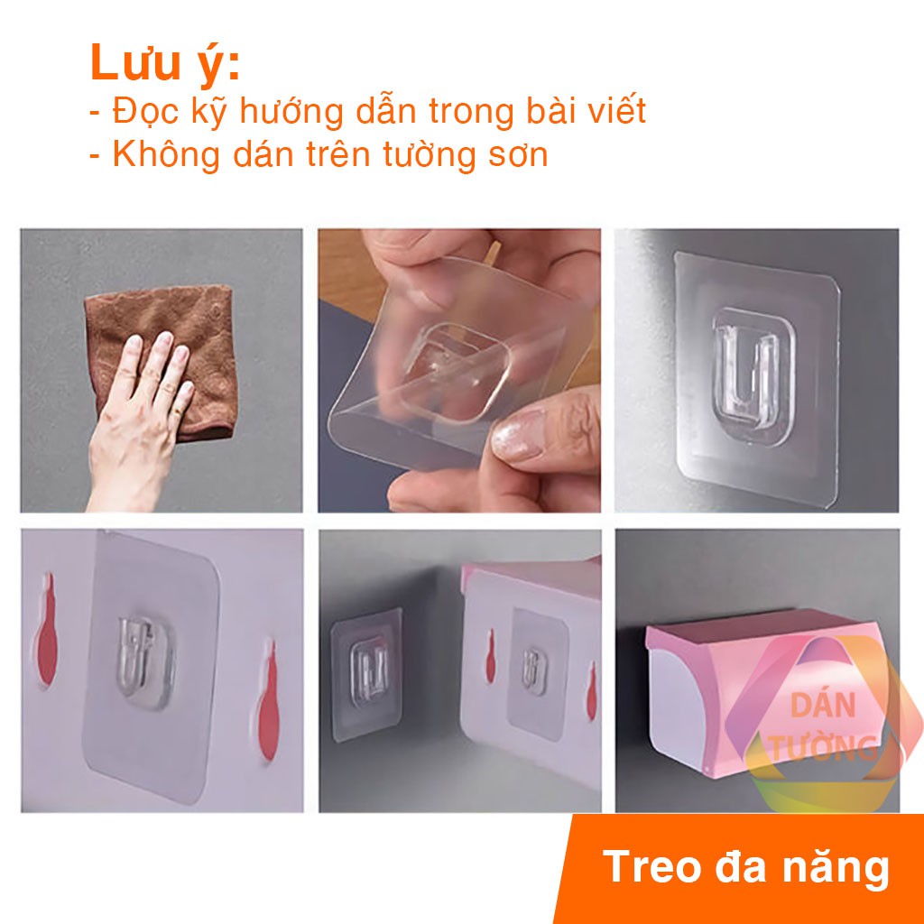 Móc treo tranh ảnh dán tường loại TO 7.5X8.5cm MDT, bộ miếng dán ghép đôi dán treo ổ điện, tranh, đồng hồ đa năng