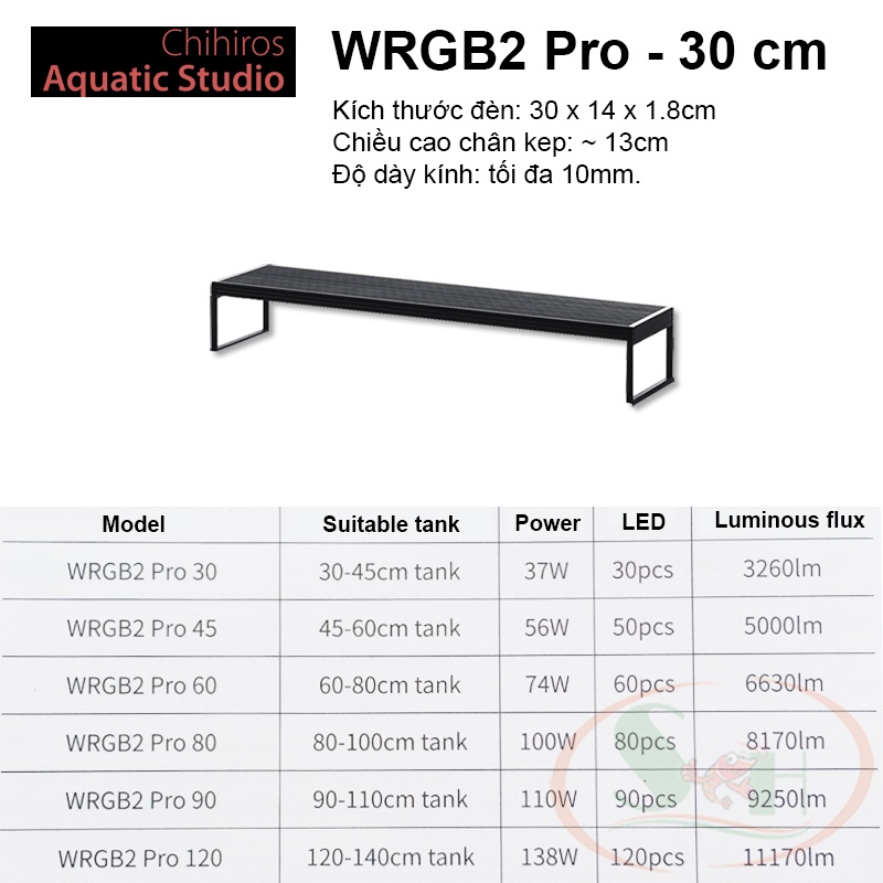Đèn Led Chihiros WRGB Pro cao cấp cho bể cá thủy sinh