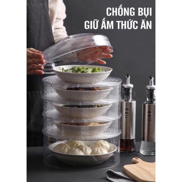 Lồng bàn giữ nhiệt bảo quản thức ăn 5 tầng cao cấp Khay bảo quản thức ăn nhựa Việt Nhật