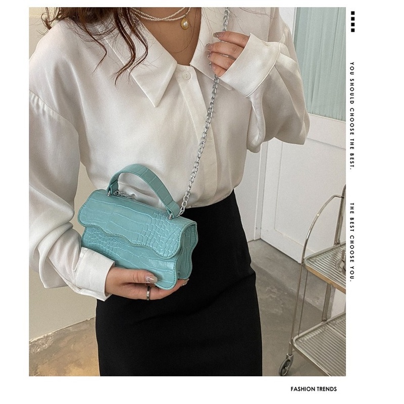 One Túi Đeo Vai Hình Vuông Nhỏ Họa Tiết Da Cá Sấu Màu Trơn Đơn Giản Cho Nữ NB00138 2022