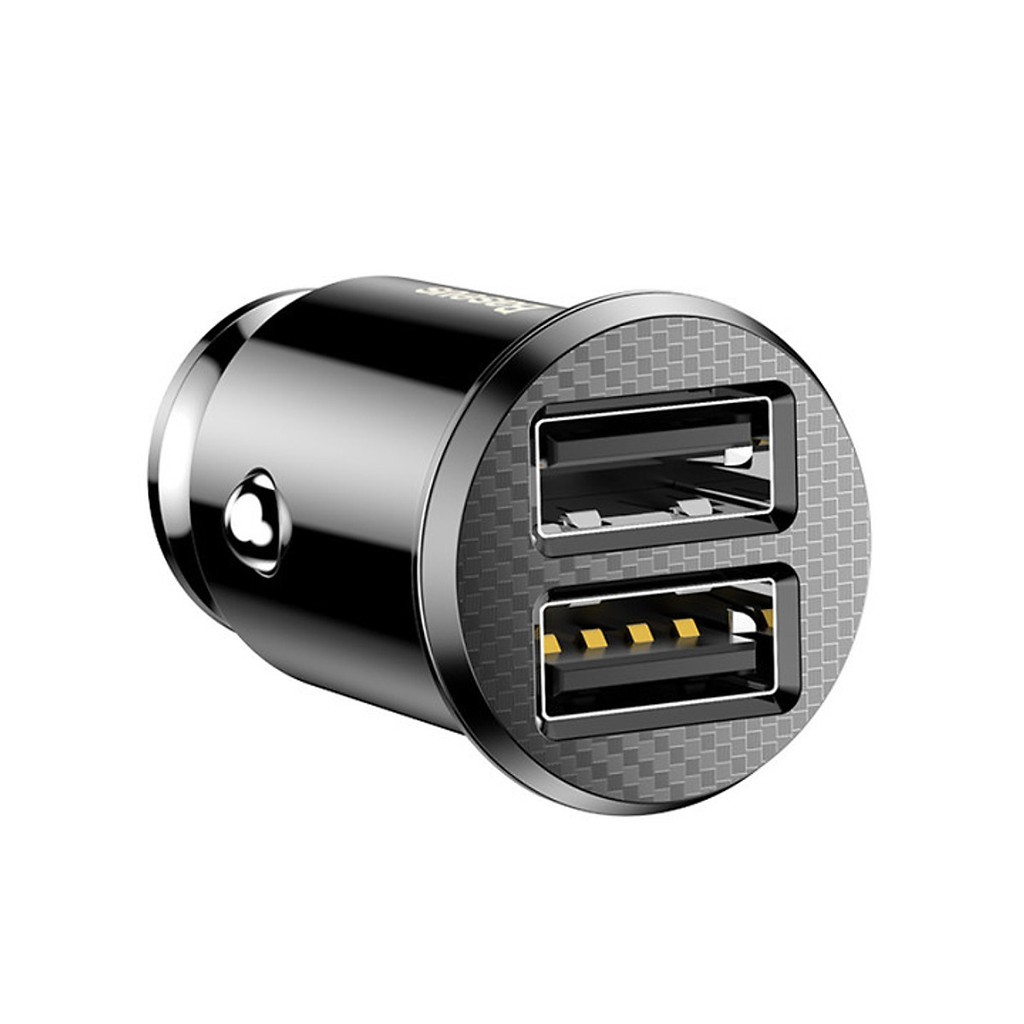 Tẩu sạc ô tô 2 cổng Baseus  3.1A - cốc oto có đèn led siêu nhỏ dành cho xe hơi