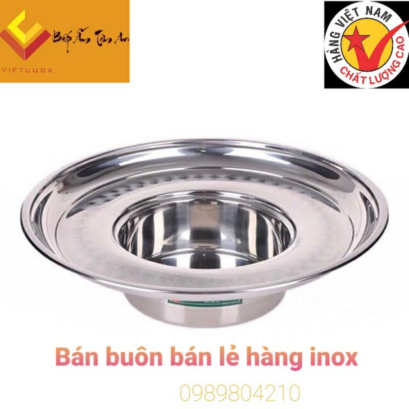 (CHÍNH HÃNG )Nồi lẩu nón inox  , lẩu mâm inox , lẩu vành inox 304  thaphafac,Vietcook  đủ size 16,18,20,22 cho bếp từ