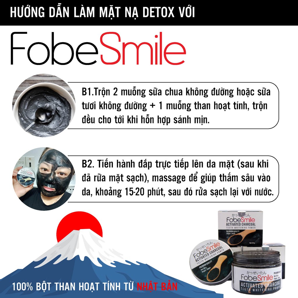 Bột Trắng Răng Than Tre Hoạt Tính Fobe Smile Hũ 30gr