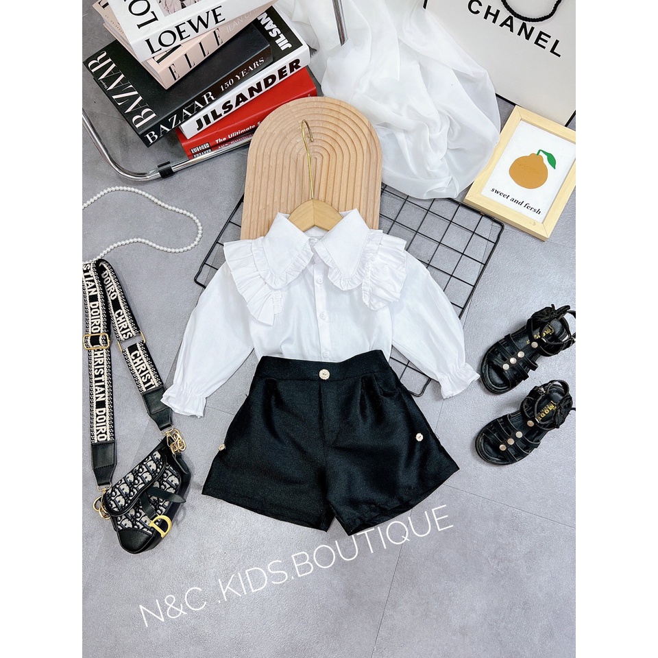 Sét áo sơ mi kieu kèm quần tác tác cho bé