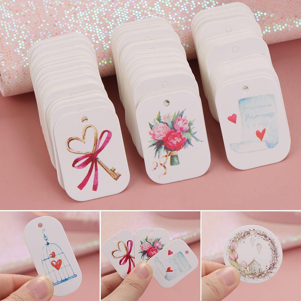 Set 50 Thẻ Giấy Kraft Gói Quà Valentine