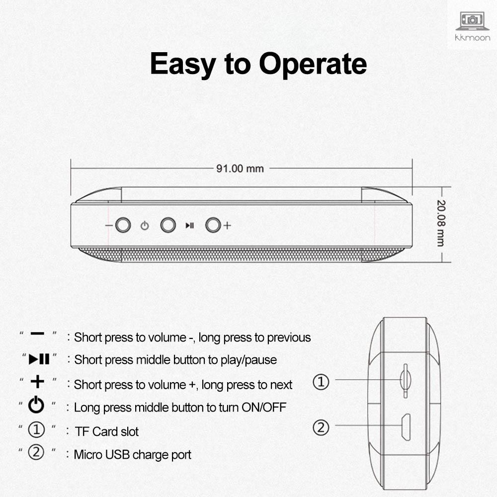 AEC BT209 Portable Wireless Bluetooth Speaker Mini Style Pocket-sized Music Sound Box with Microphone Support TF Card