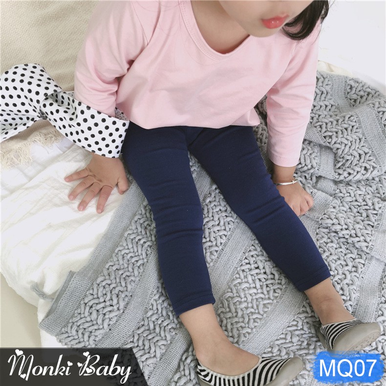 [SALE LẺ] - Quần legging trơn mầu đẹp cho bé gái, chất mềm, mịn, co giãn tốt, không xù, mẫu mới 2021 | MQ07