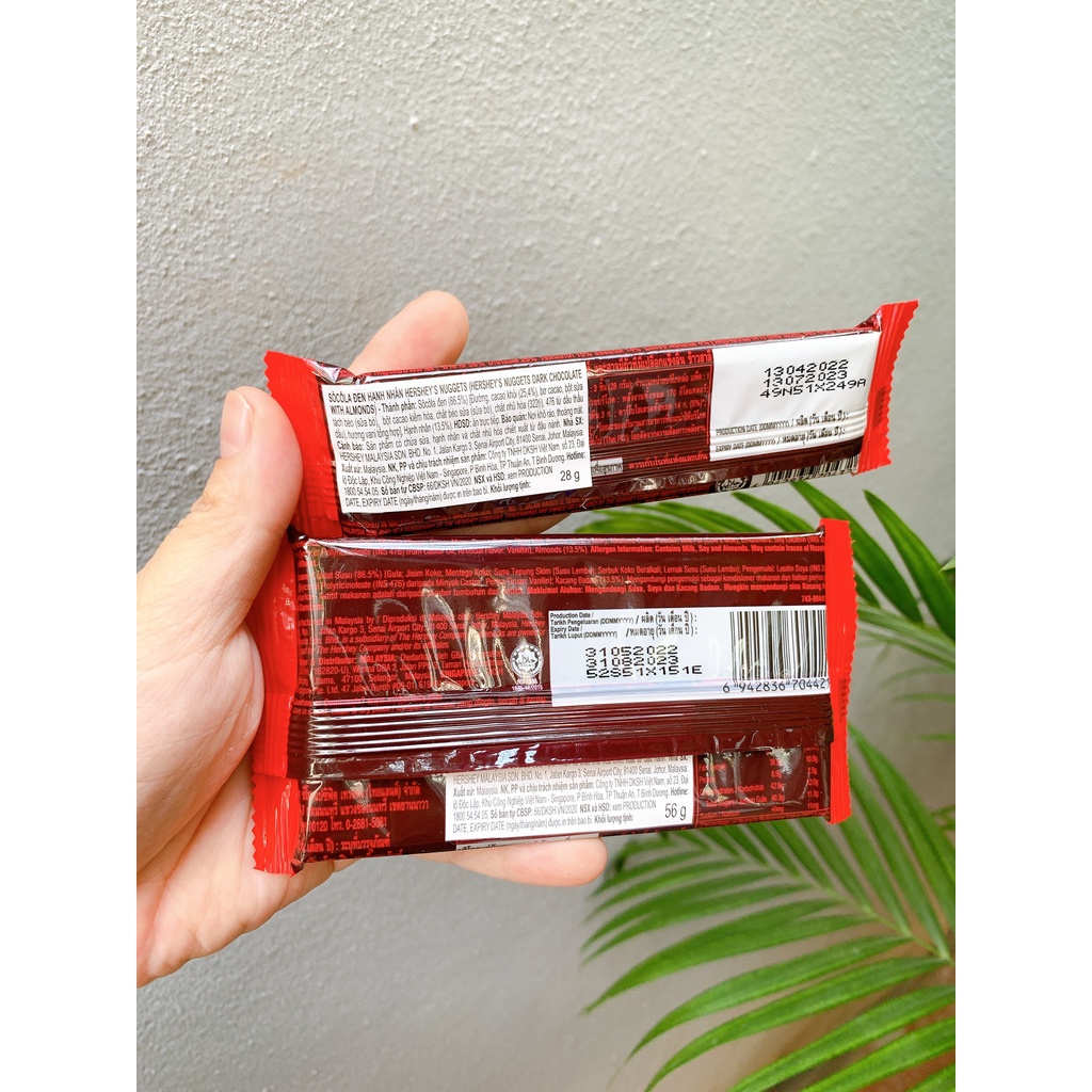 Kẹo socola Hershey’s nuggets 28g/ 56g (3 vị nhập khẩu malaysia)