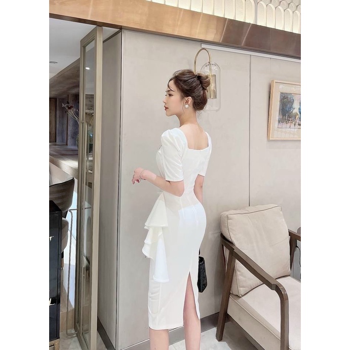 [FREE SHIP] ĐẦM BODY NỮ TAY LỠ BÈO PEPLUM DỰ TIỆC CỰC HOT