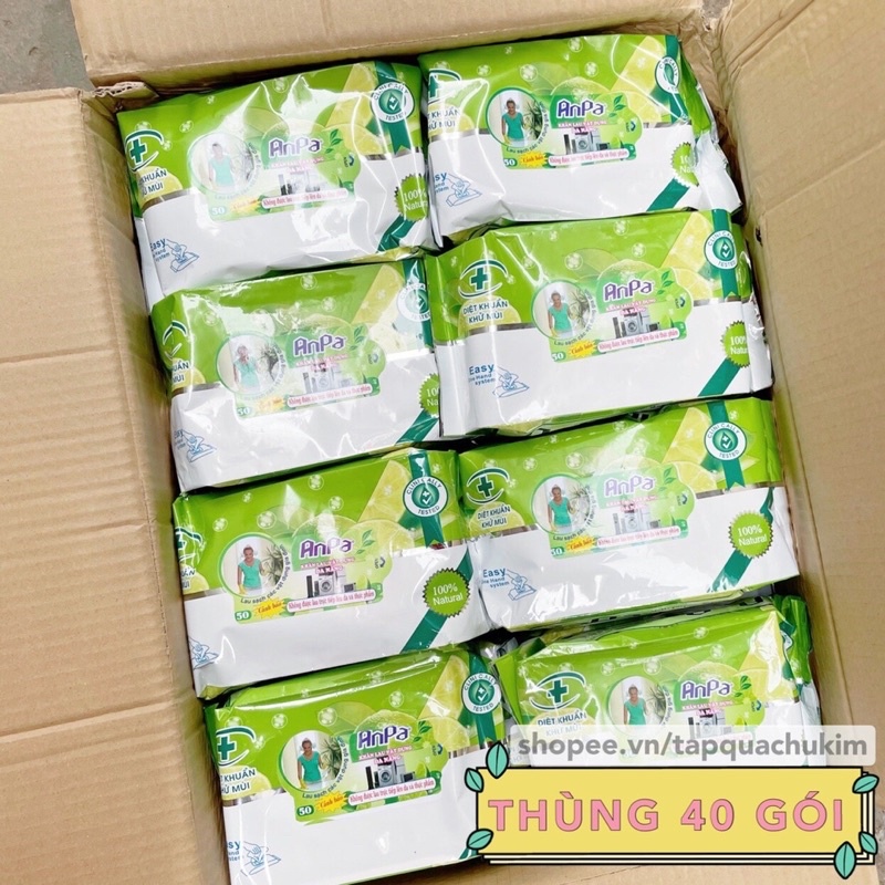 Khăn ướt lau đa năng ANPA 50 tờ sạch bóng và diệt khuẩn các đồ dùng trong nhà - tapquachukim