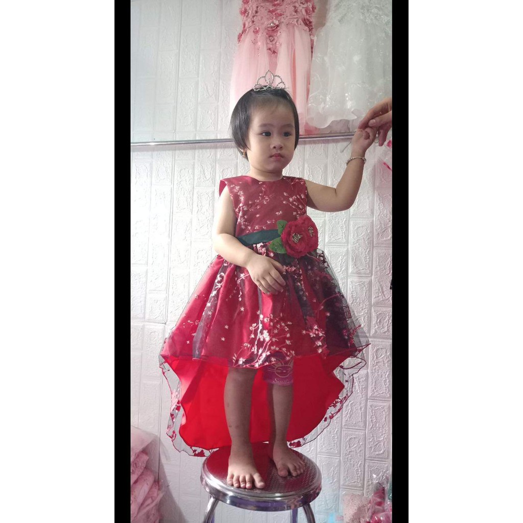 [ĐỎ ĐÀO SÁT NÁCH]Đầm công chúa thiết kế bé gái 13kg-40kg