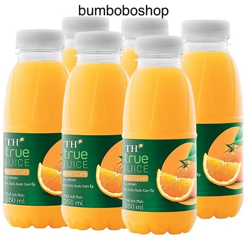 lốc 6 chai nước trái cây TH TRUE JUICE vị cam/táo/đào/gấc/xoài/ổi (350ml/chai)