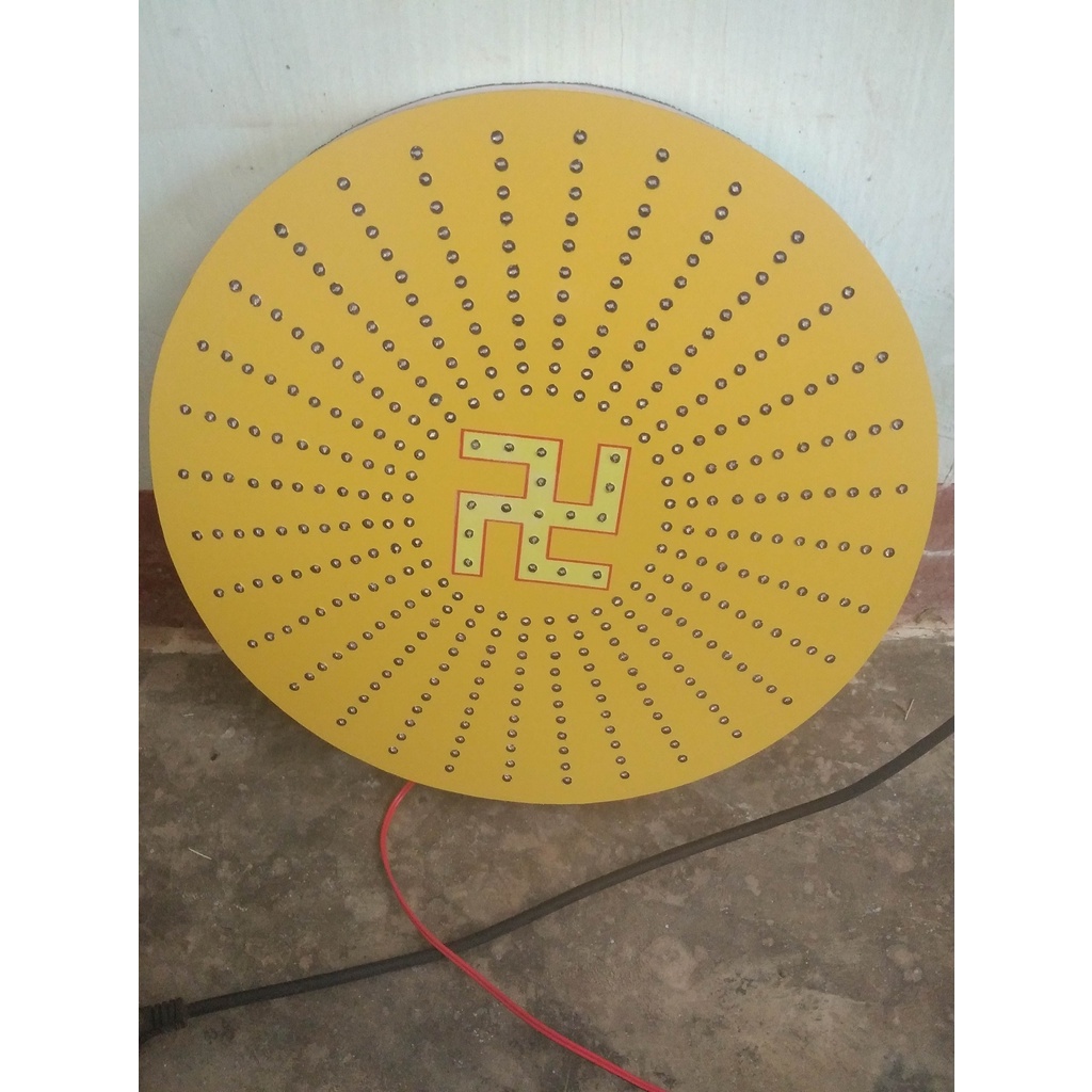 Hào quang led 35cm vỏ hộp bằng alu vàng