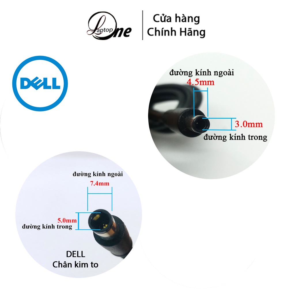 Sạc laptop DELL chân kim to - chân kim nhỏ Chính hãng  19.5v-4.62a-90w/ 19.5v-3.34a-65w, sạc dell, adapter dell