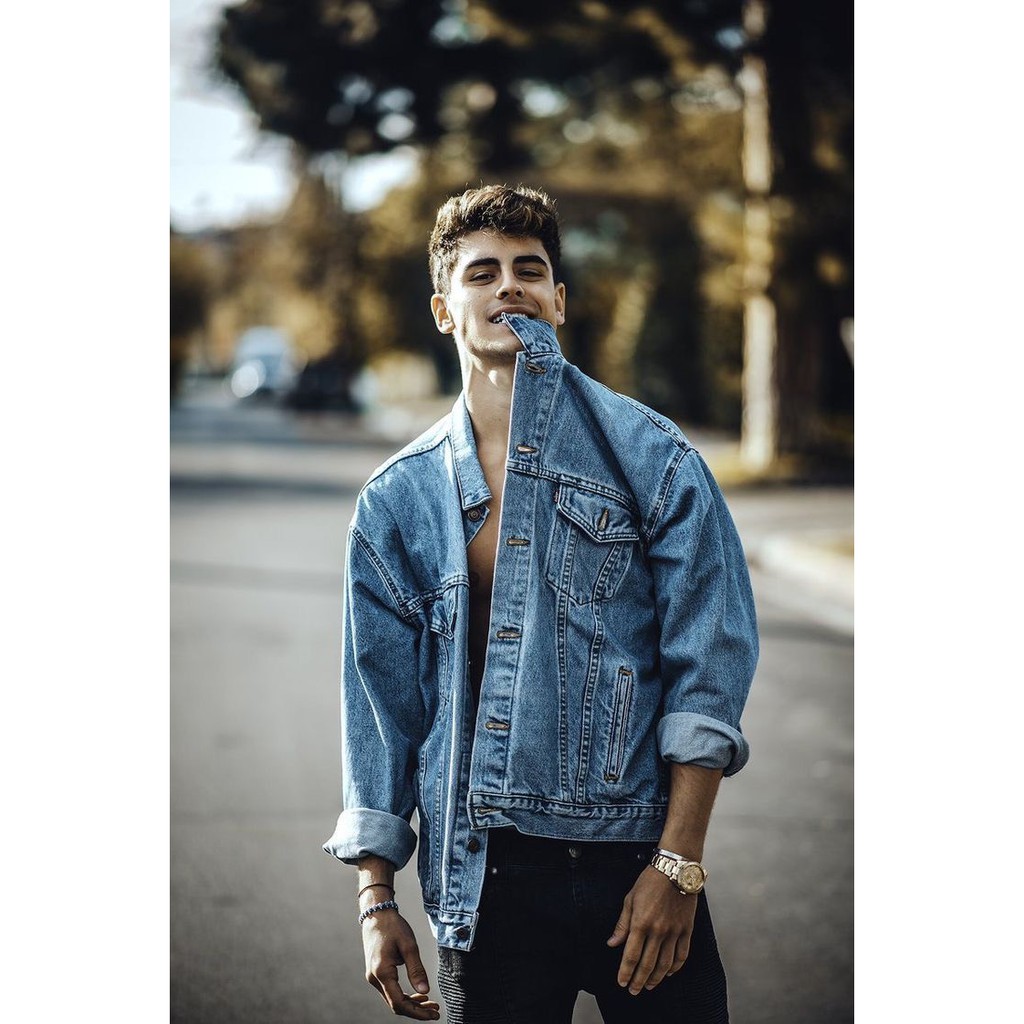 Áo Khoác Bò Denim Jacket Form Rộng Unisex Nam Nữ Thu Đông Cực Ngầu [ TẶNG 1 ĐÔI TẤT ]