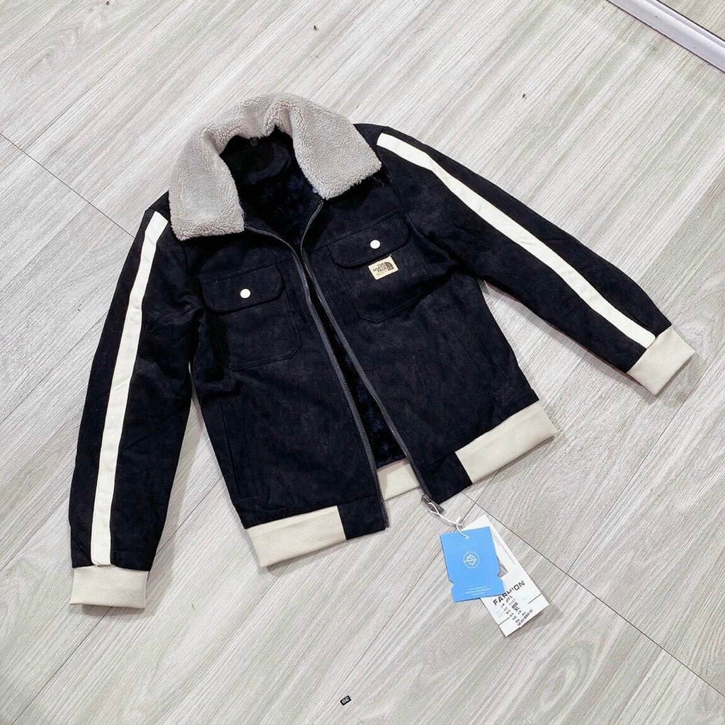 Áo khoác Da Lộn ☀ ĐỦ SIZE 45-85 KG ☀ Guci The North Face cổ lót lông