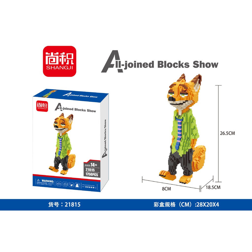 Mô Hình Đồ Chơi Thỏ Và Cáo Hoạt Hình mini nano block Valentine 'S day girl