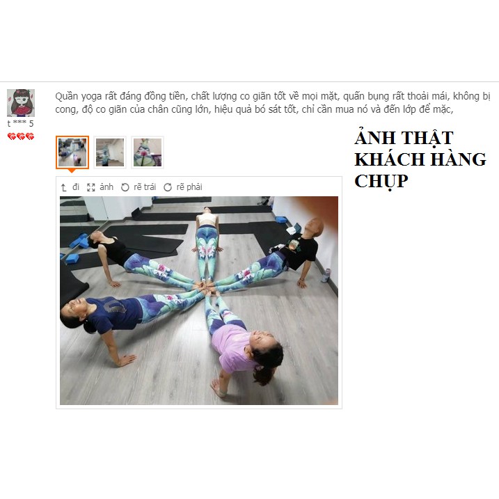 [Free ship -  Quần mặc là đẹp] Quần tập yoga  quần tập gym họa tiết hoa sen tôn dáng đẹp