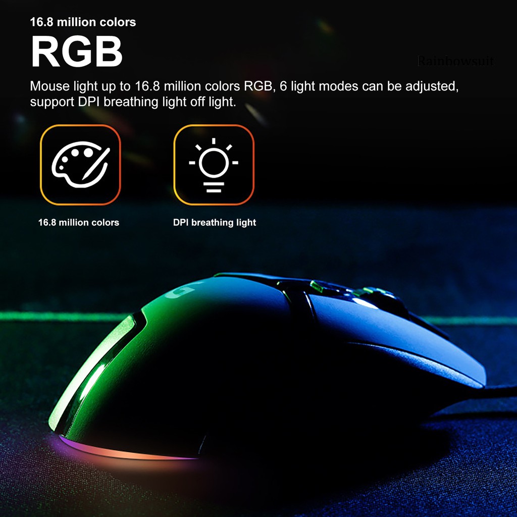 Chuột Gaming Rb-G502 7200dpi, 8 Nút Bấm