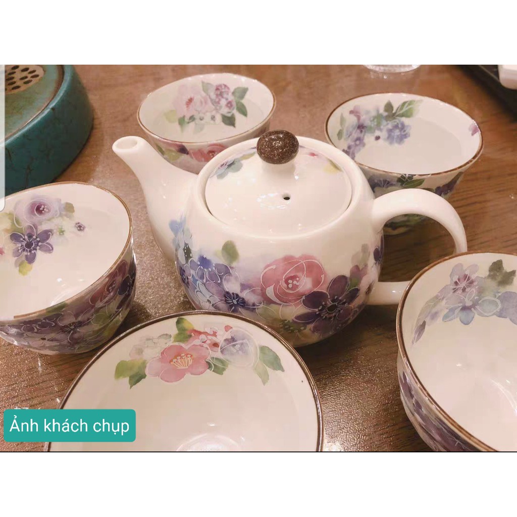 Bộ ấm chén gốm Nhật Bản vẽ tay cao cấp