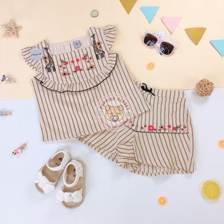 Set Quần áo cộc tay sọc tự nhiên vải Lanh TU Clothing
