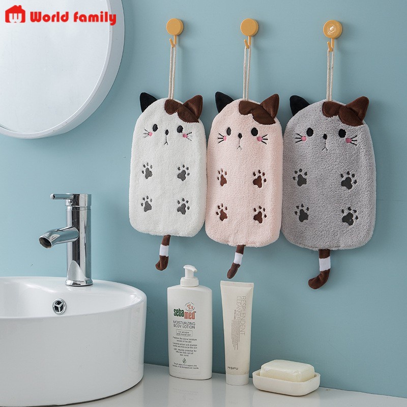 Khăn Lau Tay Nhà Bếp Dạng Quạt Có Móc Treo , Chất Bông Mịn Siêu Thấm Nước- Khăn Lau Đa Năng Hình Thú