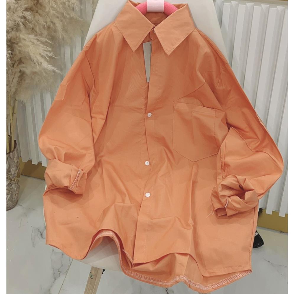 Áo Sơ Mi  Nữ  Form Rộng Hàn Quốc Đũi Trơn Dày Mịn Thoáng Mát Thiết Kế Thời Trang Kiểu Dáng Năng Động Trẻ Trung