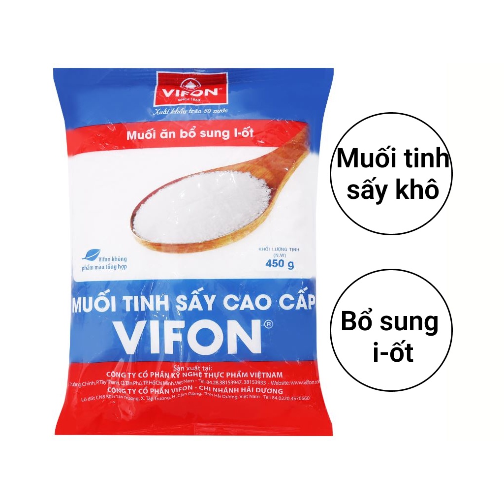 Muối tinh sấy cao cấp Vifon gói 450g
