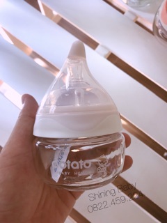 BÌNH SỮA THUỶ TINH POTATO NÚM SIÊU MỀM 80ML