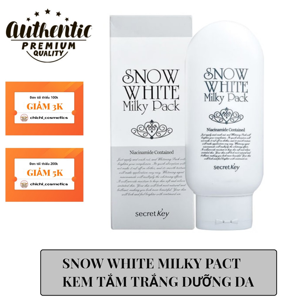 (995989 - CHÍNH HÃNG) Kem Ủ Trắng Secret Key Snow White Milky Pack 200ml