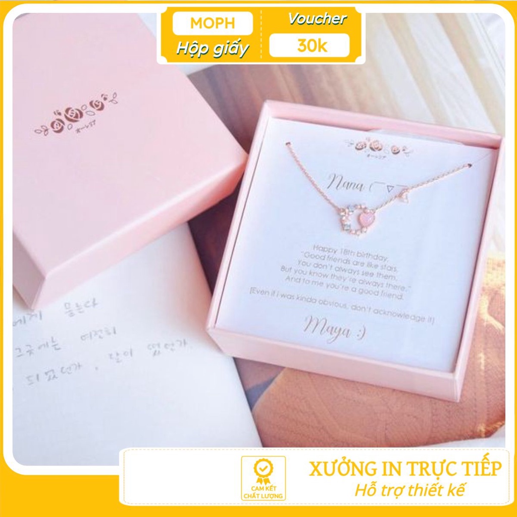 In Bao Bì In Hộp Đựng Dây Chuyền Trang Sức Màu Hồng Cute Sang Trọng In Theo Yêu Cầu Xưởng In MoPh Giấy Cao Cấp Cực Nét